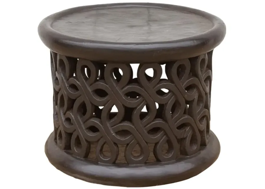 African Floral Bamileke Stool