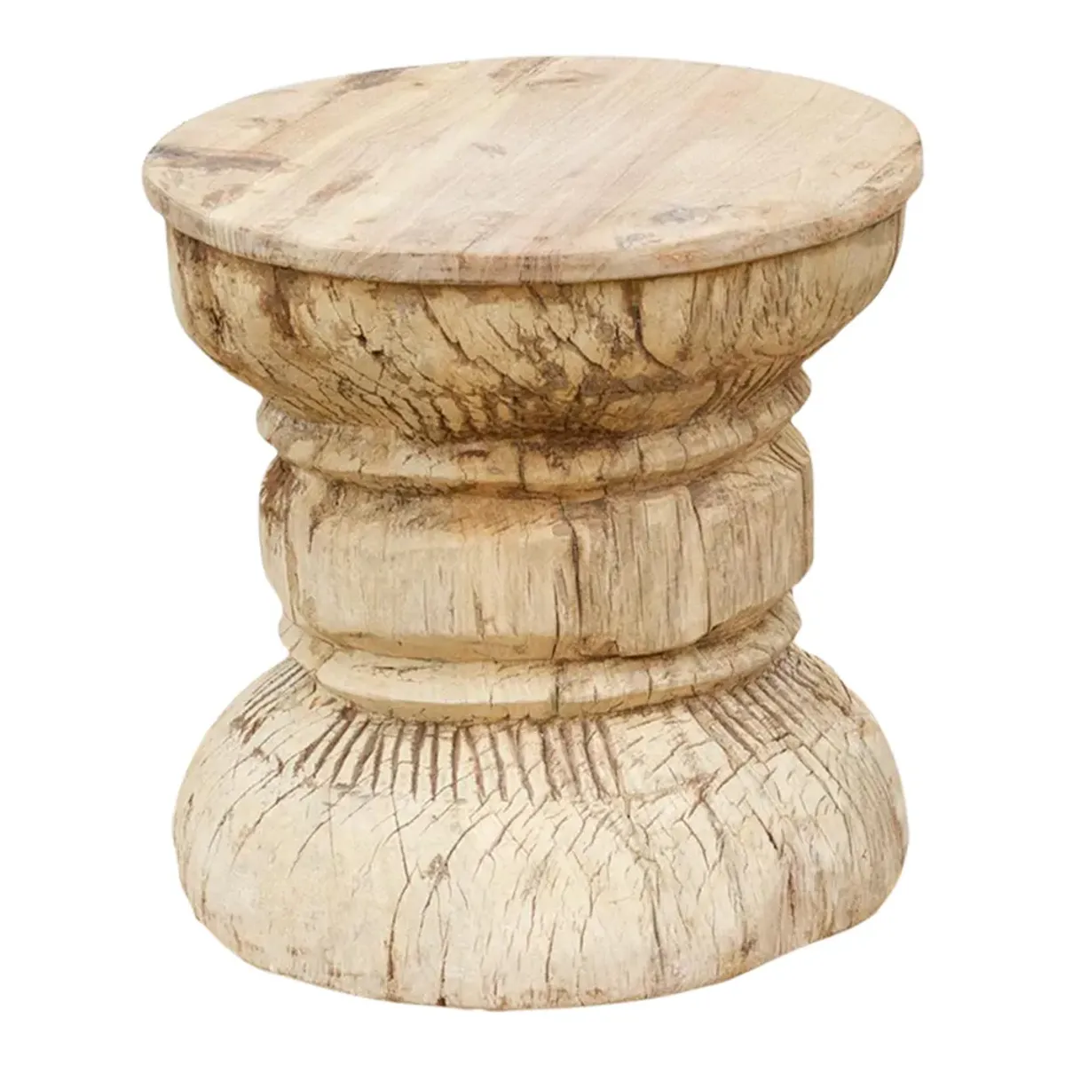 Indian Ukhali Tribal End Table - de-cor - Brown