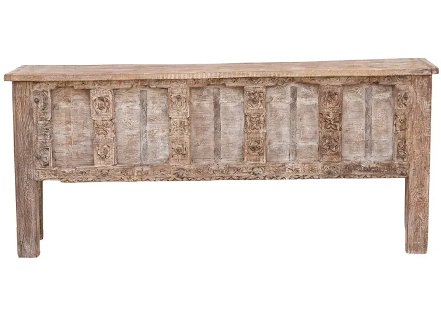 Antique Whitewash Indian Console - Brown