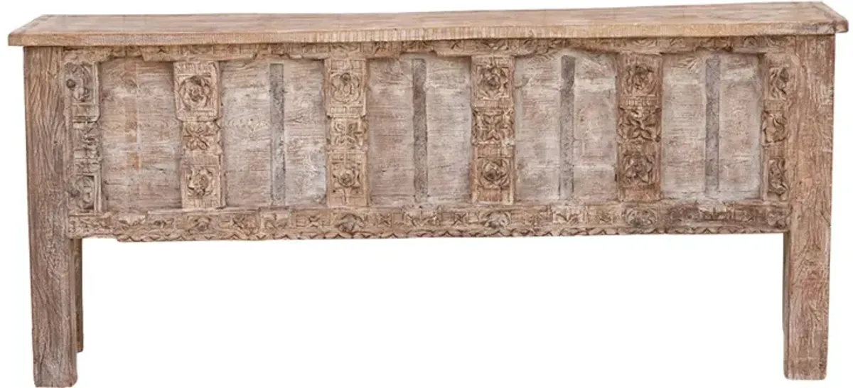 Antique Whitewash Indian Console - Brown