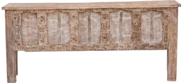 Antique Whitewash Indian Console - de-cor - Brown
