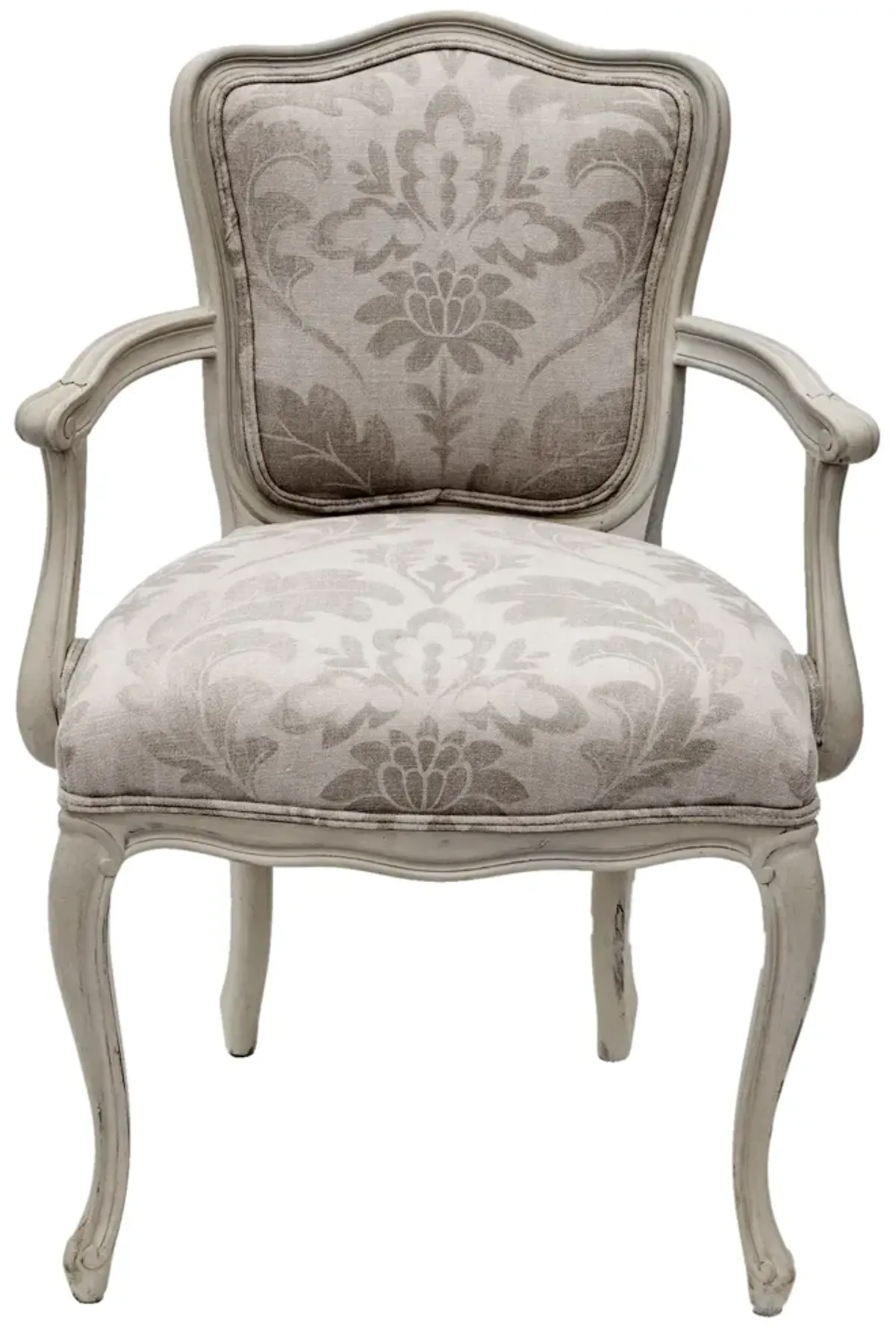 French Provincial Armchair / Romo Linen - Fleur de Lex Antiques
