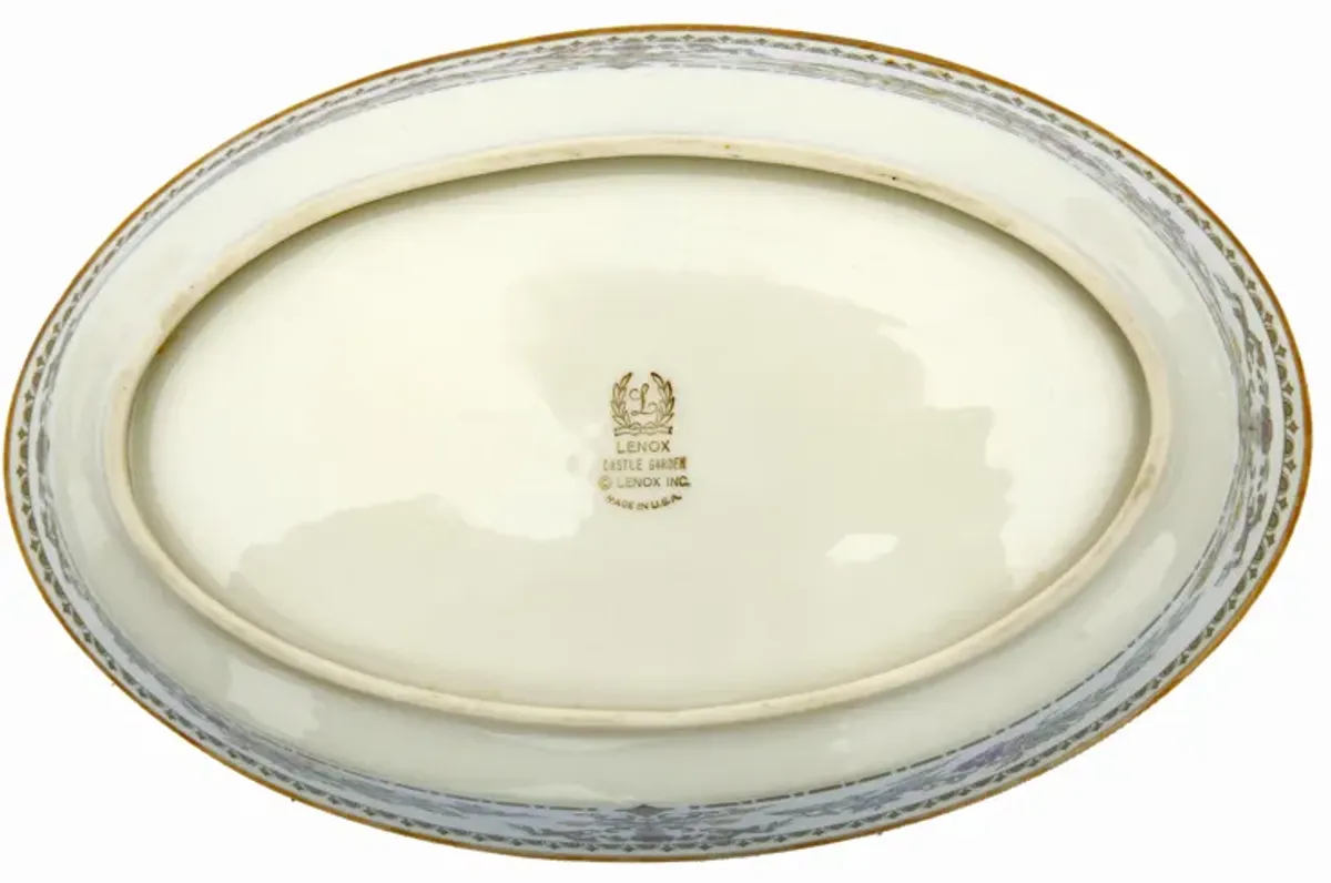 Lenox "Castle Garden" Oval Serving Dish - Green