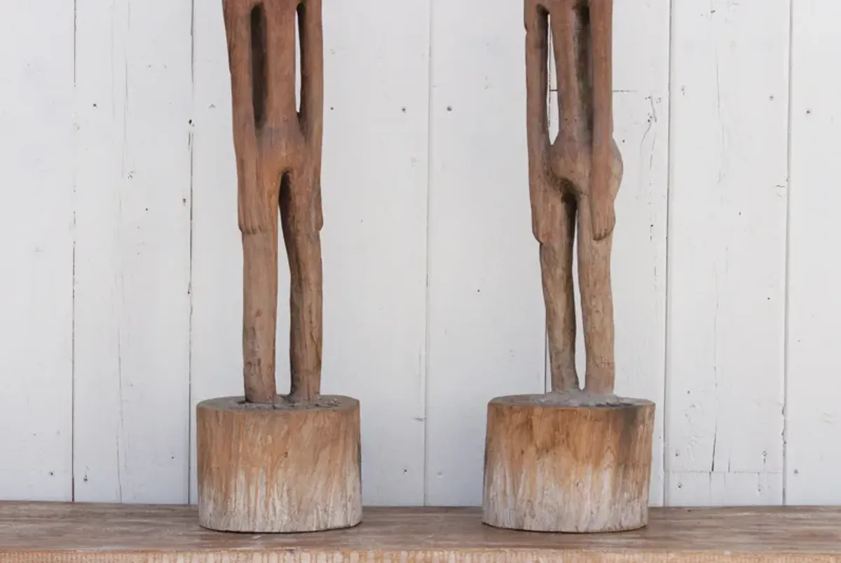Antique Borneo Ancestral Figures - de-cor - White