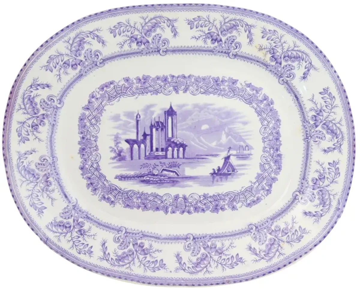 Antique Lavender Wall Plate Grouping - White