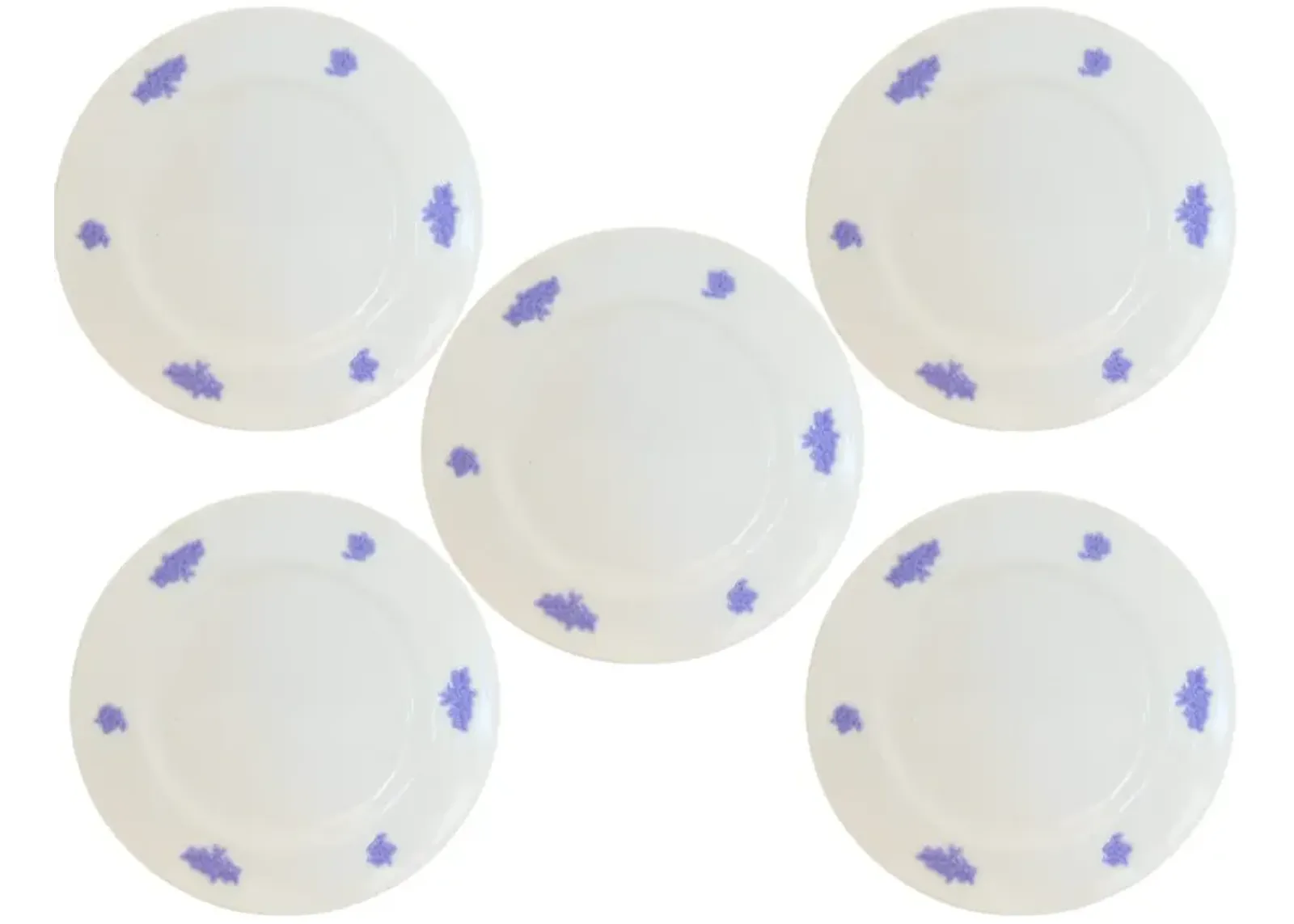 Antique Lavender Wall Plate Grouping - White