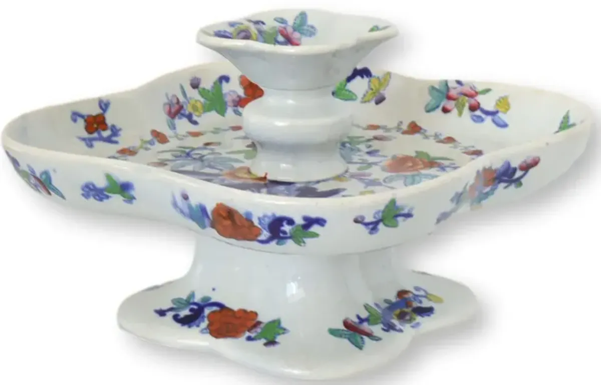 1850s Ridgeways Japan Opaque China Dish - Rose Victoria - white