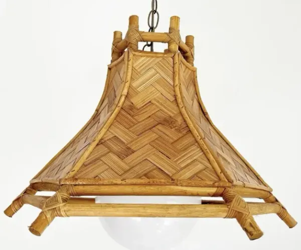 Wicker & Bamboo Pendant Light - C the Light Interiors - Brown
