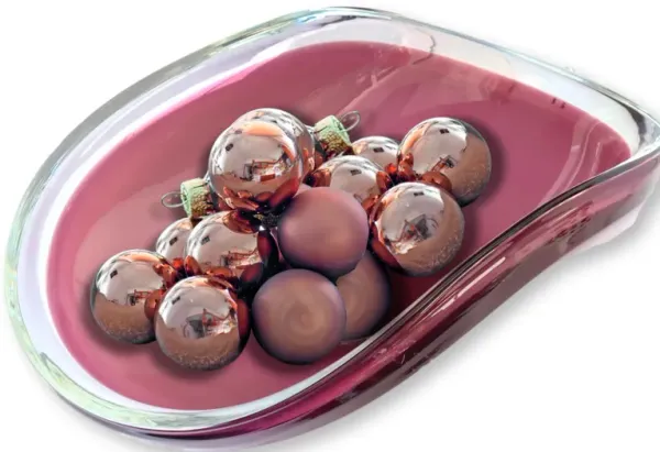 Italian Large Murano Glass Centerpiece - The Queens Landing - pink