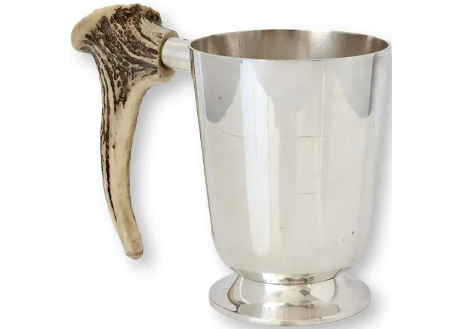 Vintage Stag-Horn Handle Ale Tankard - Brown