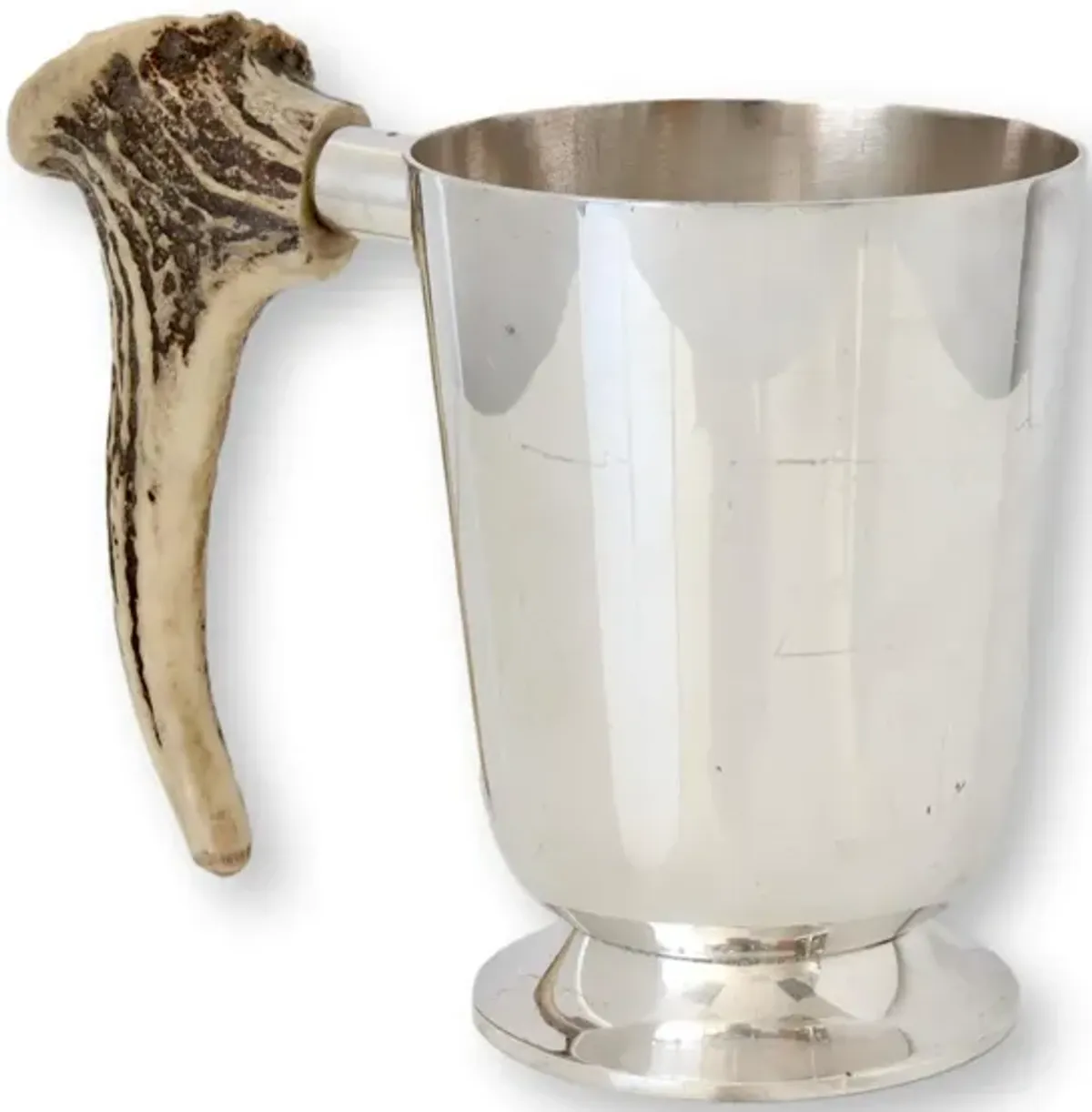 Vintage Stag-Horn Handle Ale Tankard - Brown