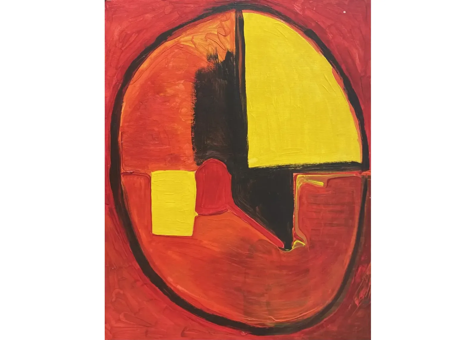 'Large Abstract in Yellow and Red' - 1967