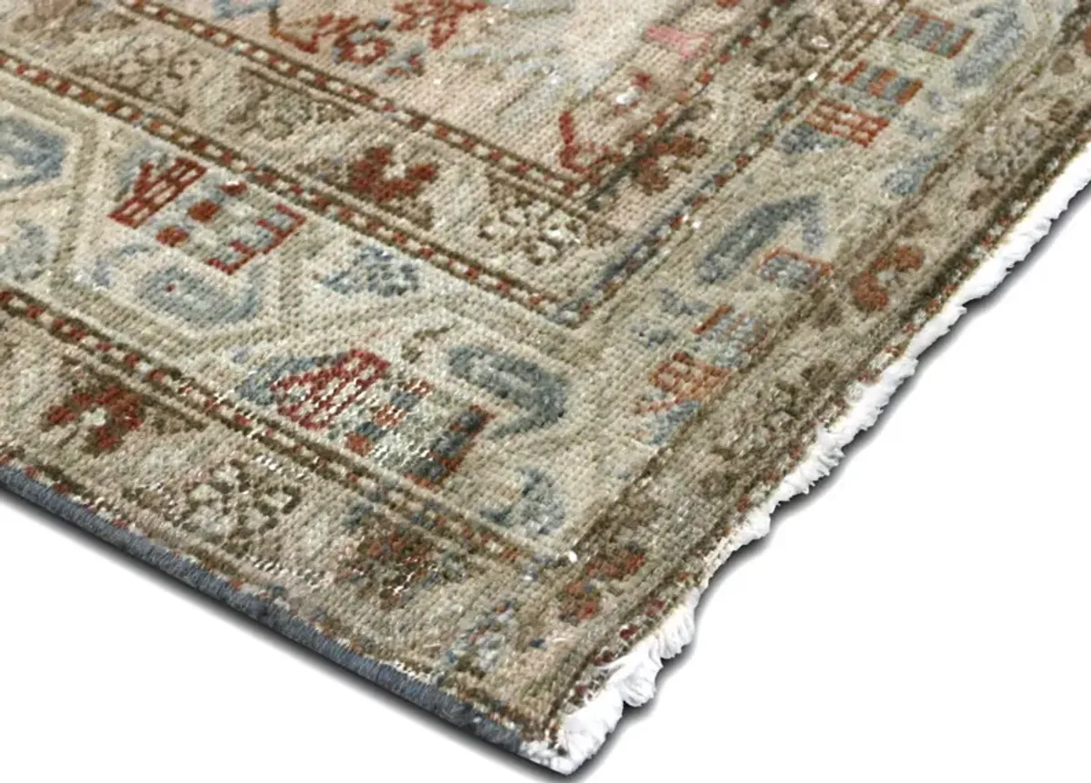 1940s Persian Melayer Runner-3'3"x16'9" - Blue