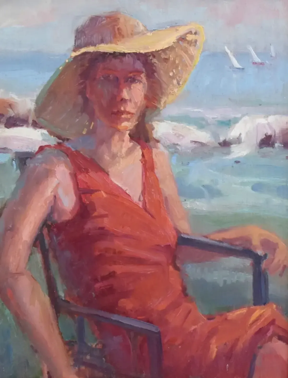 Silvio Silvestri - Woman Beach Seascape - Orange