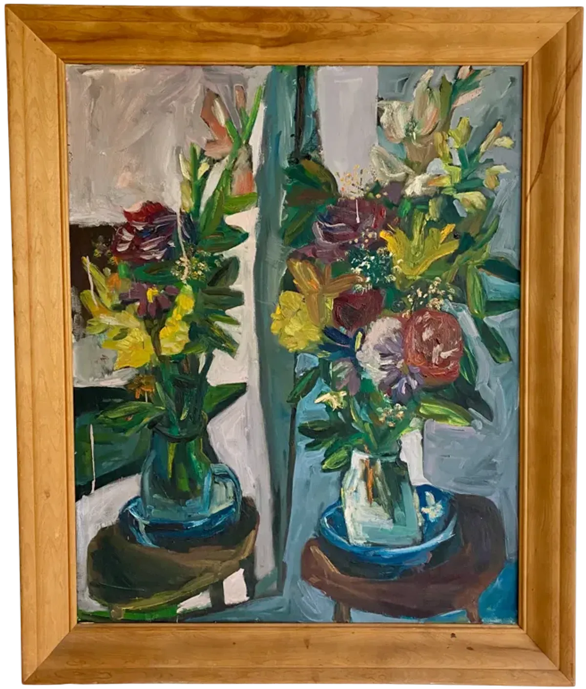 Mid-Century Abstract Oil Painting - Ballyhoo - green