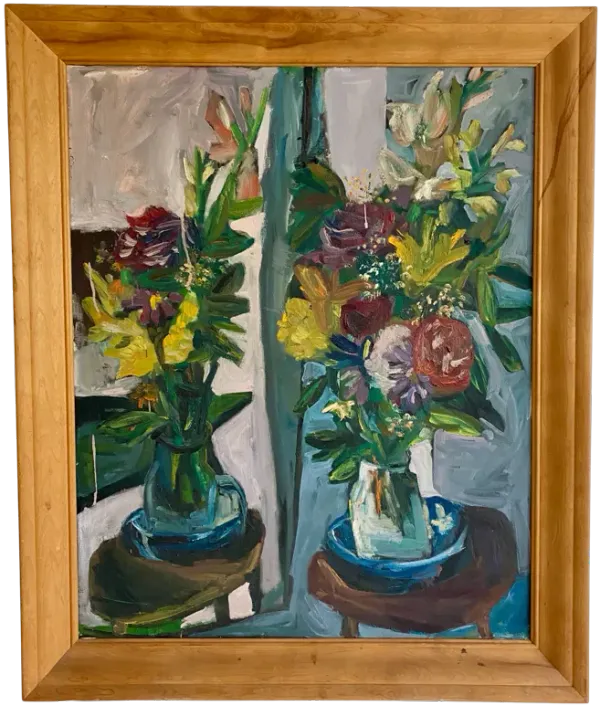 Mid-Century Abstract Oil Painting - Ballyhoo - green