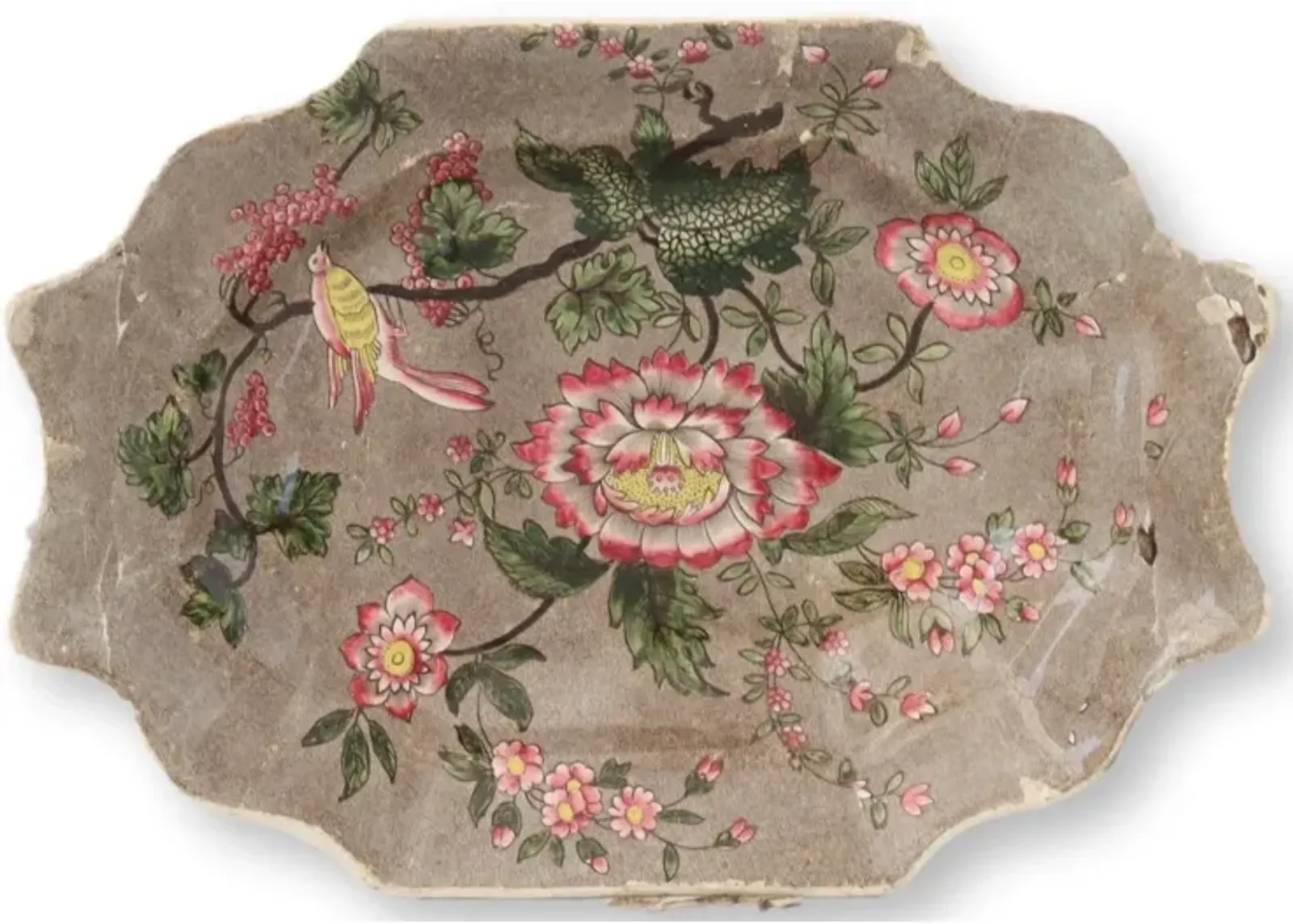 1820s Spode Chinoiserie Serving Dish - Brown