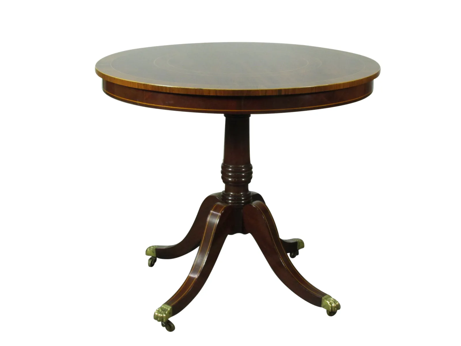 Willian IV-Style Inlaid Occasional Table - Brown