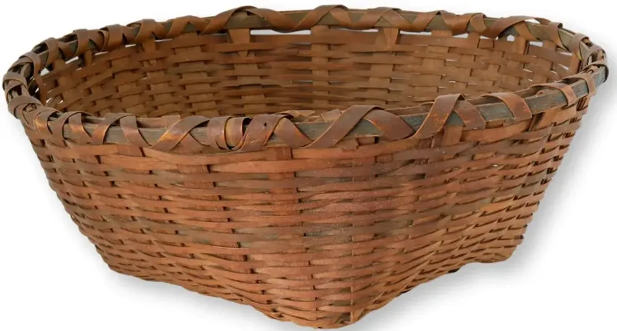 New England Indigenous Hand-Made Basket - Brown