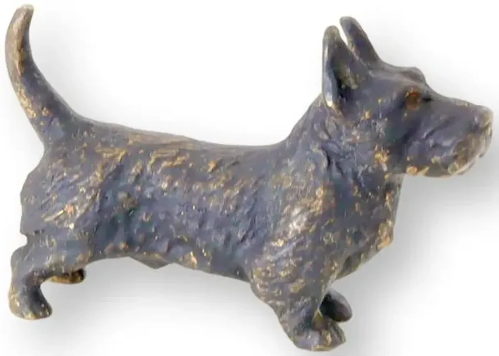 Antique Vienna Bronze Mini Scottie Dog - Brown