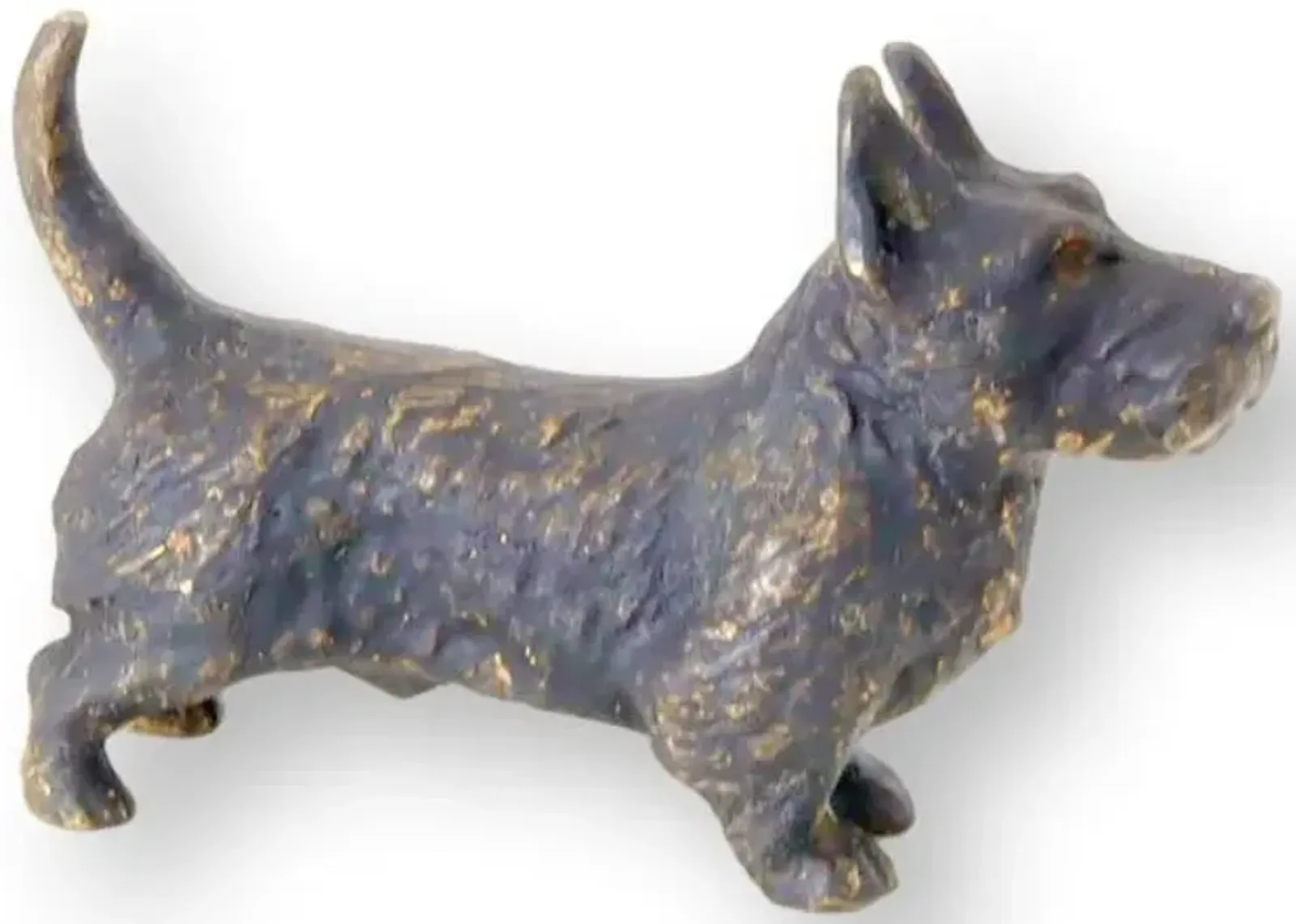 Antique Vienna Bronze Mini Scottie Dog - Brown