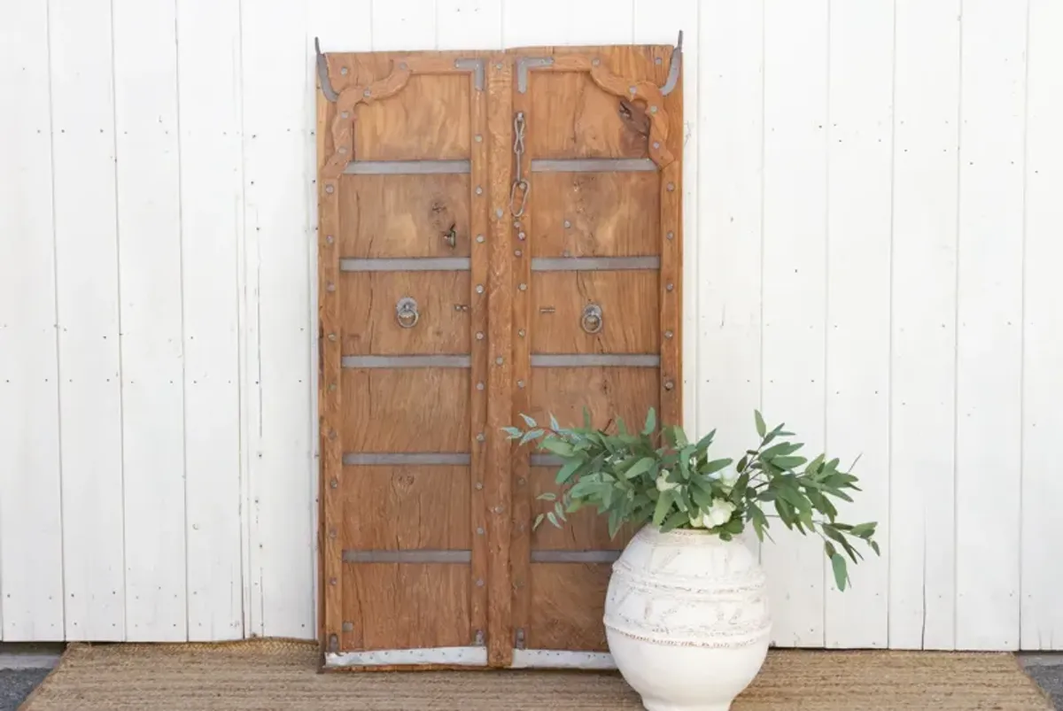 Antique Indian Mandawa Teak Door - Brown