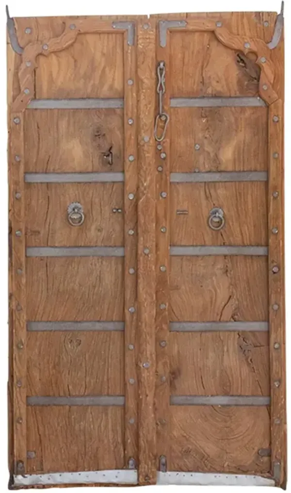 Antique Indian Mandawa Teak Door - de-cor - Brown