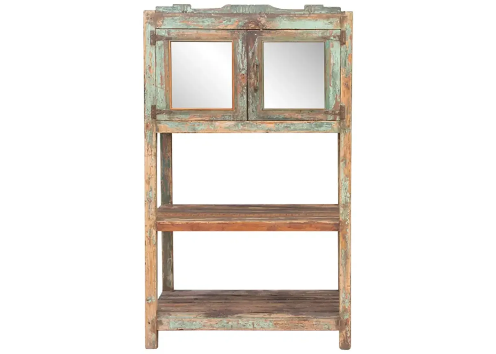 Antique Farmhouse Painted Bookcase - Green