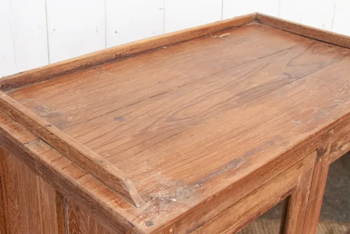 Vintage Teak Glass Kitchen Cabinet - de-cor - Brown