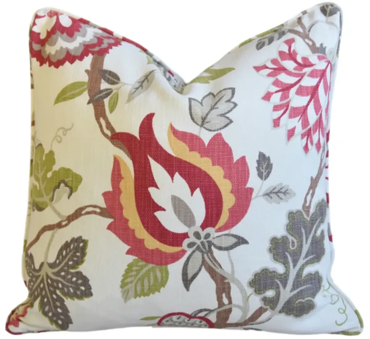 Designer Botanical Floral Cotton Pillow