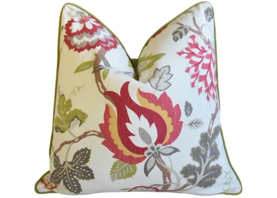 Designer Botanical Floral Cotton Pillow