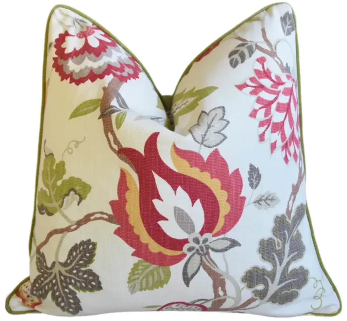 Designer Botanical Floral Cotton Pillow