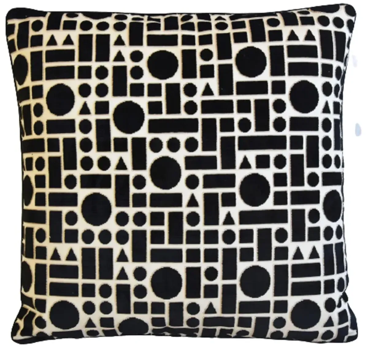 Modern Geometric Black & Cream Pillow