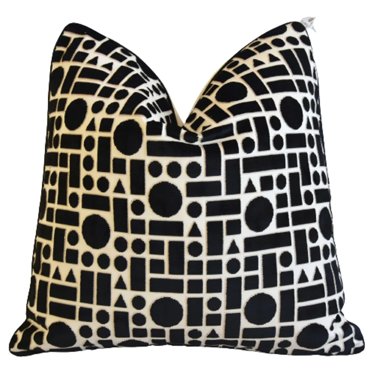 Modern Geometric Black & Cream Pillow