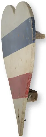 1940s French Folk Art Flag Holder