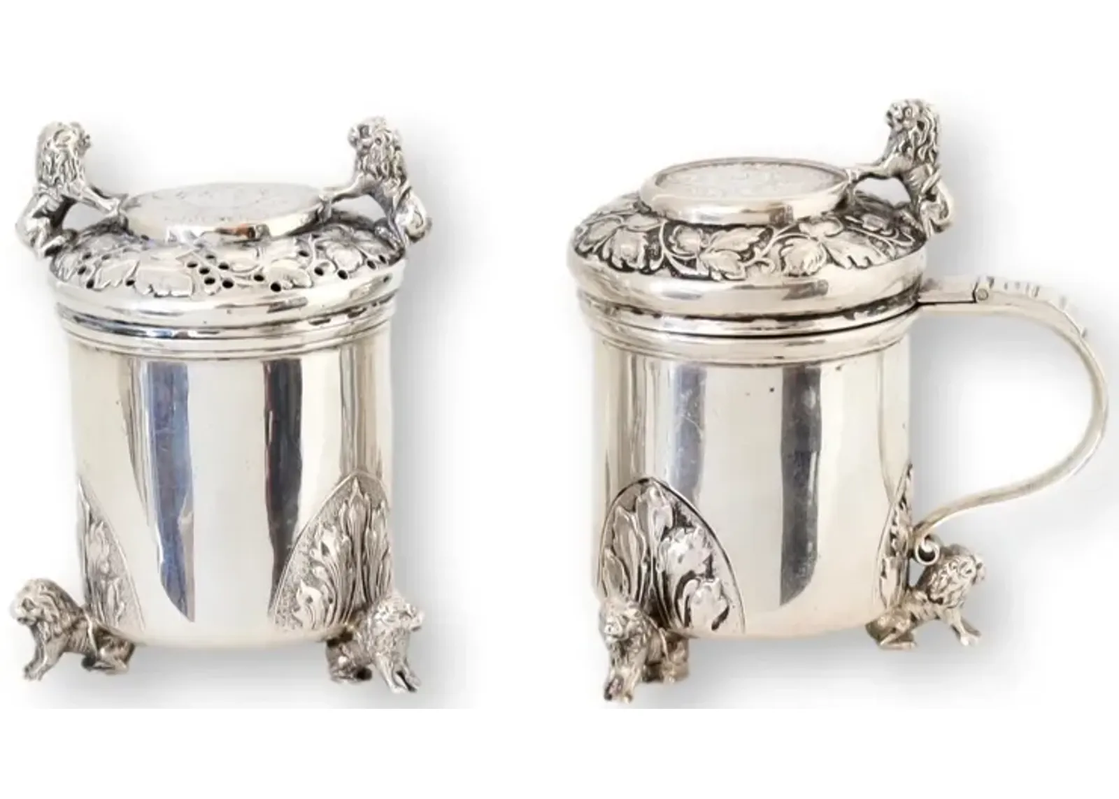 1890s Marius Hammer Silver Salt & Pepper