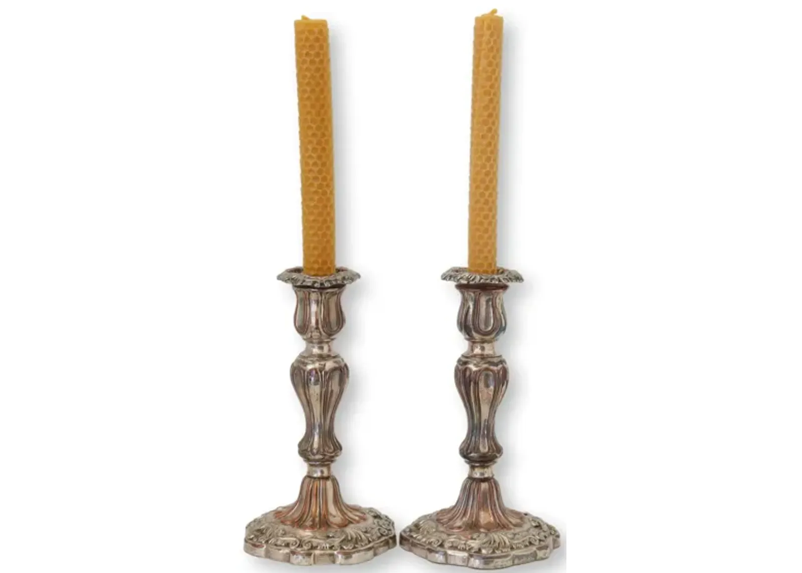 Sheffield Silver & Copper Candlesticks