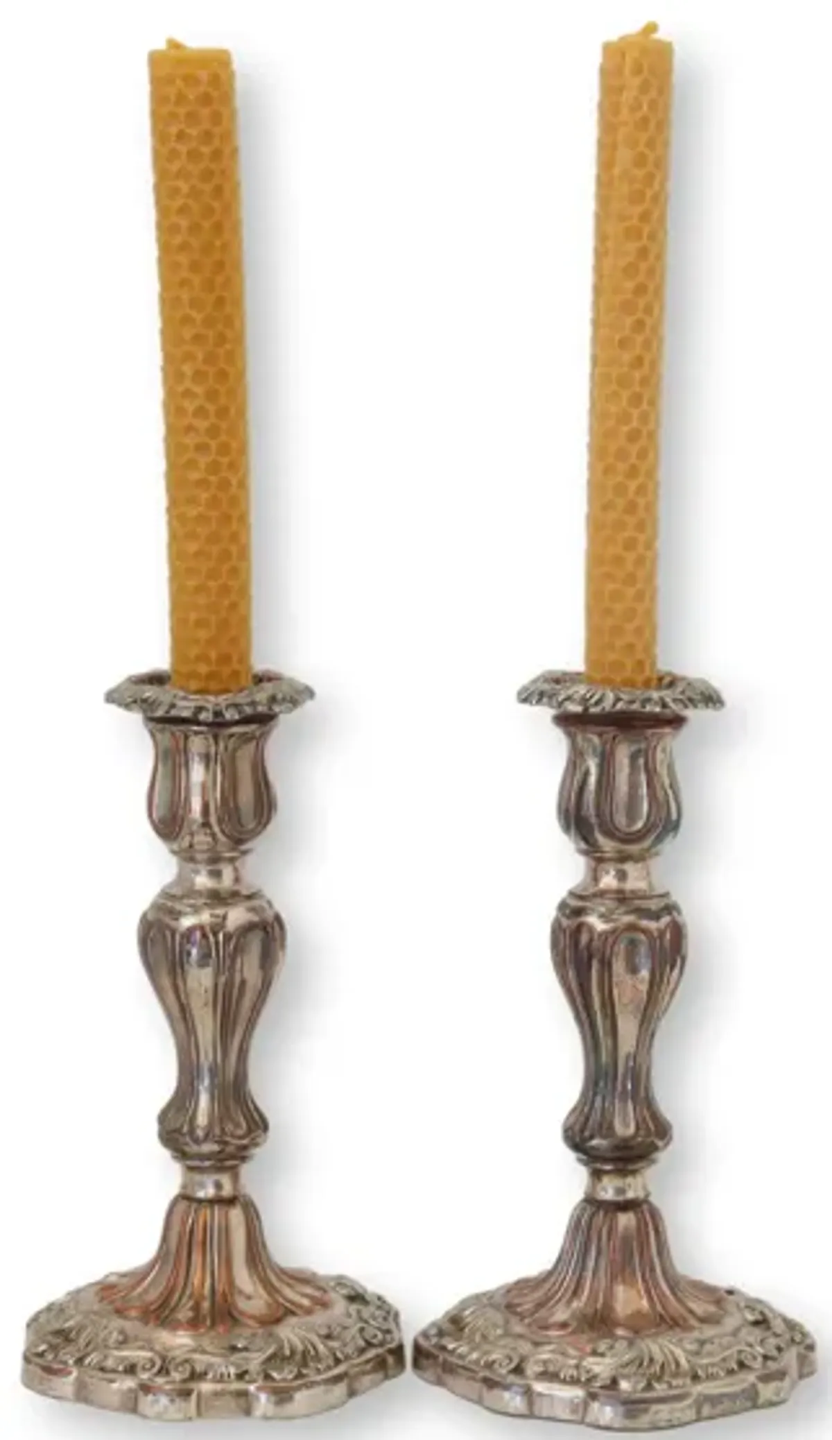 Sheffield Silver & Copper Candlesticks