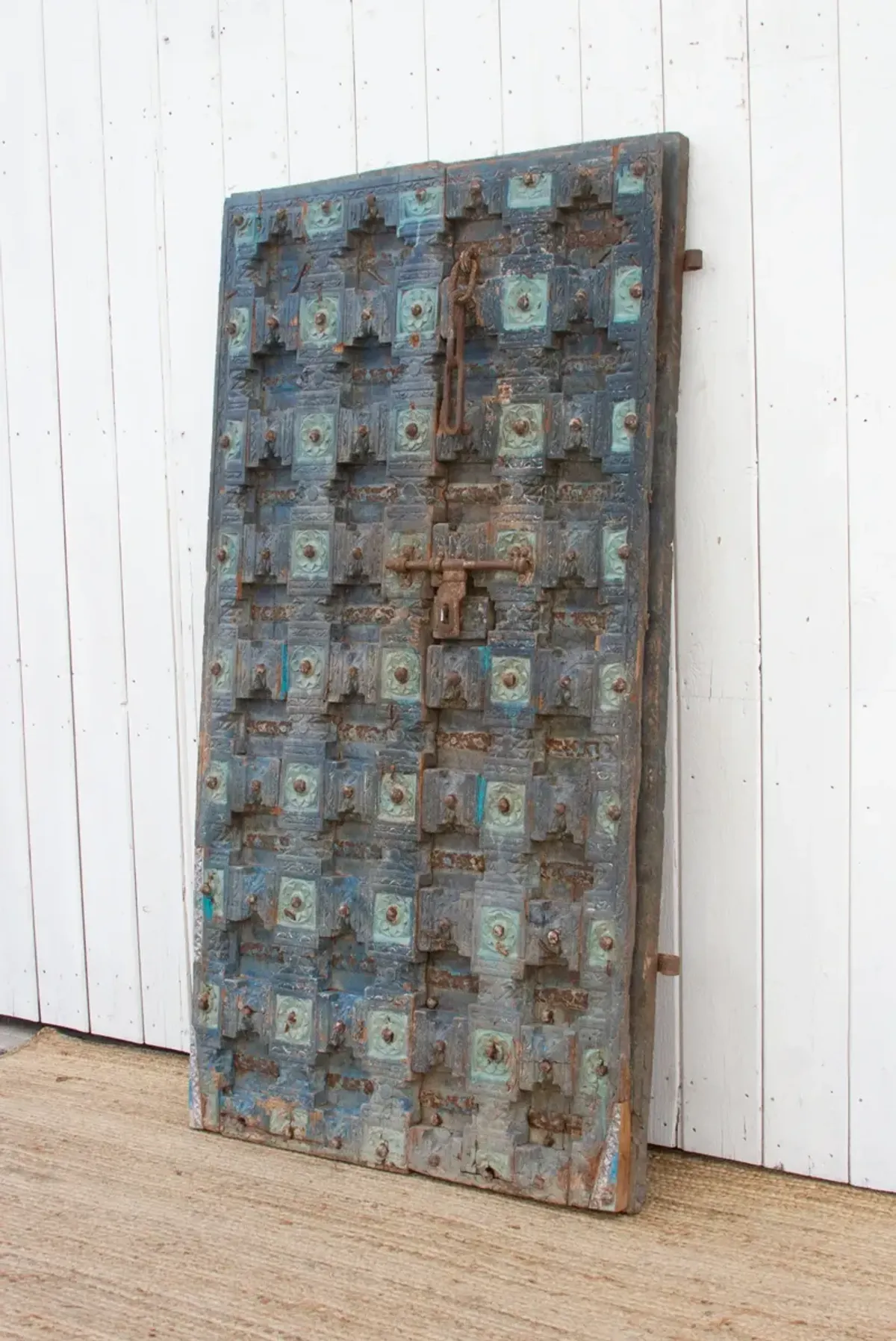 18th Century Pair of Blue Painted Doors