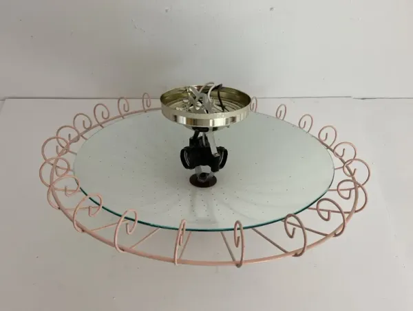 1950s Pink Caged Ceiling Light