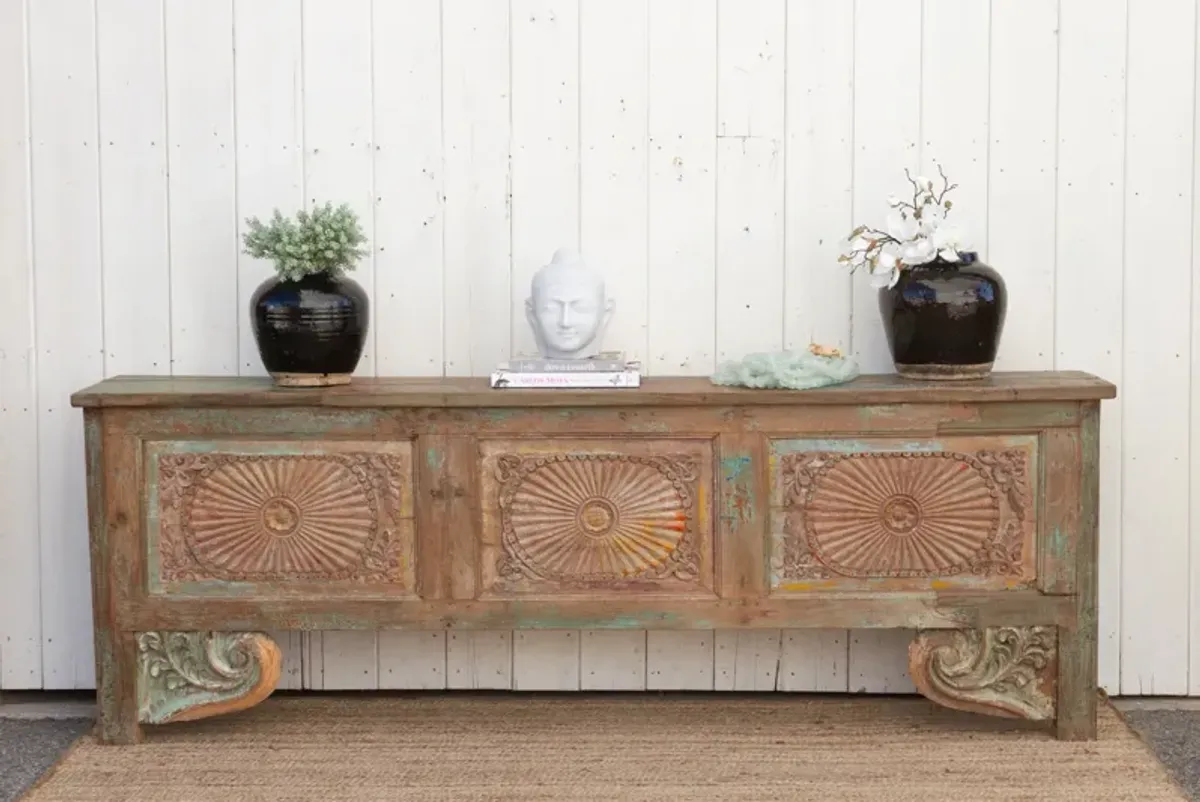 Antique Indo-Portuguese Sunburst Console - Brown