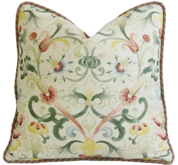 Zoffany Botanical Floral & Plaid Pillow