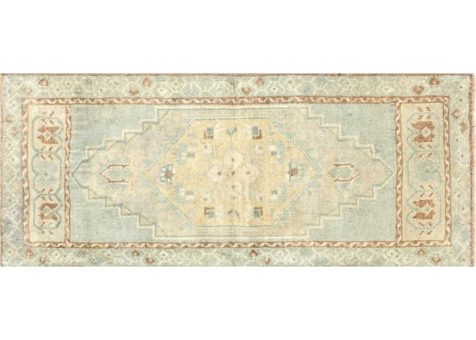 1960s Turkish Oushak Yastic -1'9" x4'3" - Blue