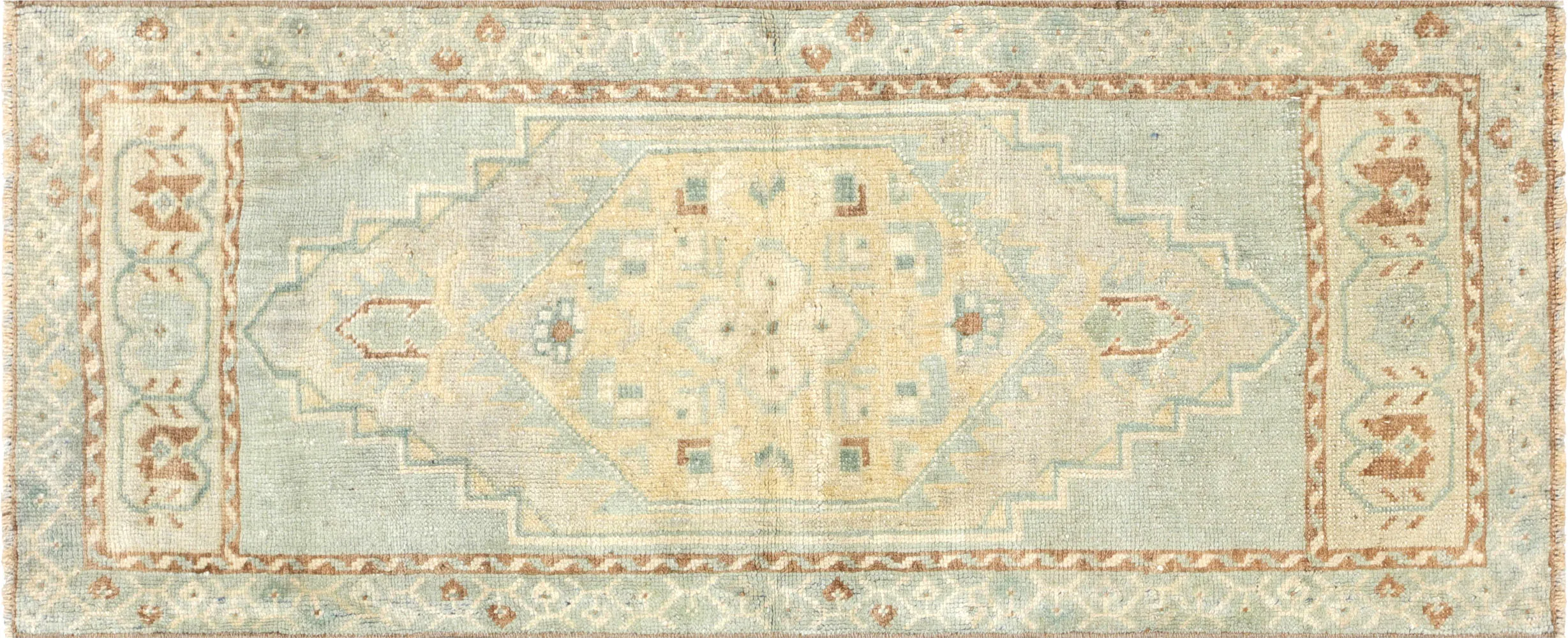 1960s Turkish Oushak Yastic -1'9" x4'3" - Blue