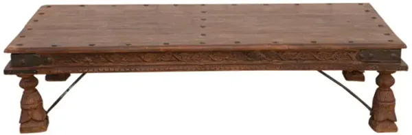 Antique Rustic Takhat Teak Coffee Table - de-cor