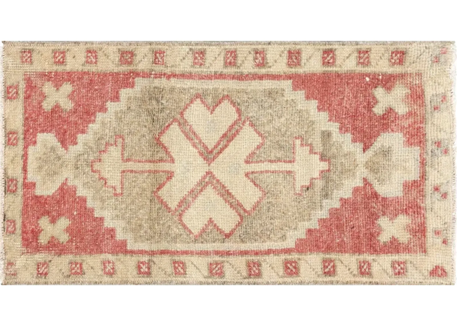 1960s Turkish Oushak Yastic - 1'7" x 3' - Red