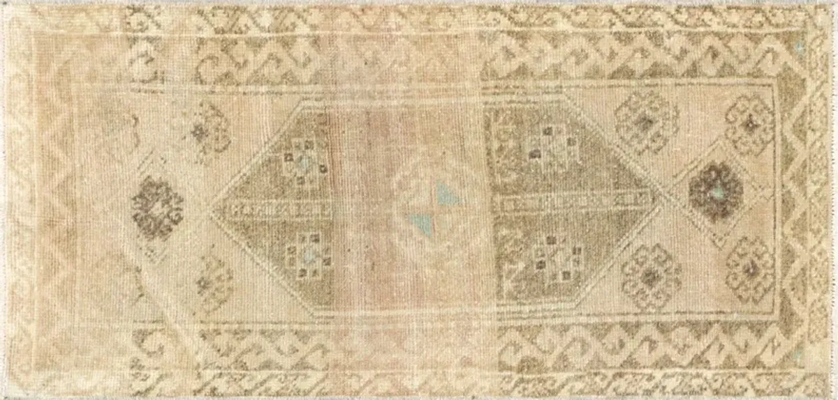 1960s Turkish Oushak Yastic -1'9"x3'7" - Beige