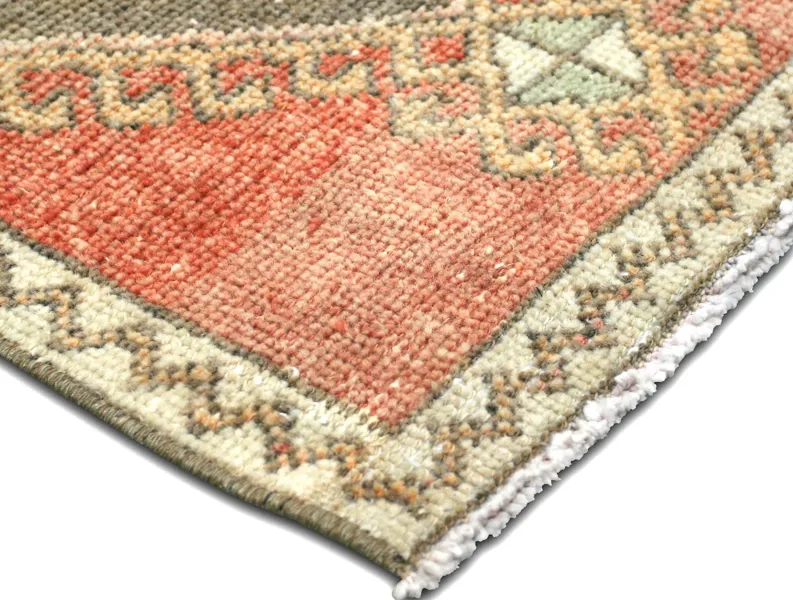 1960s Turkish Oushak Yastic -1'7" x 3'1" - Red