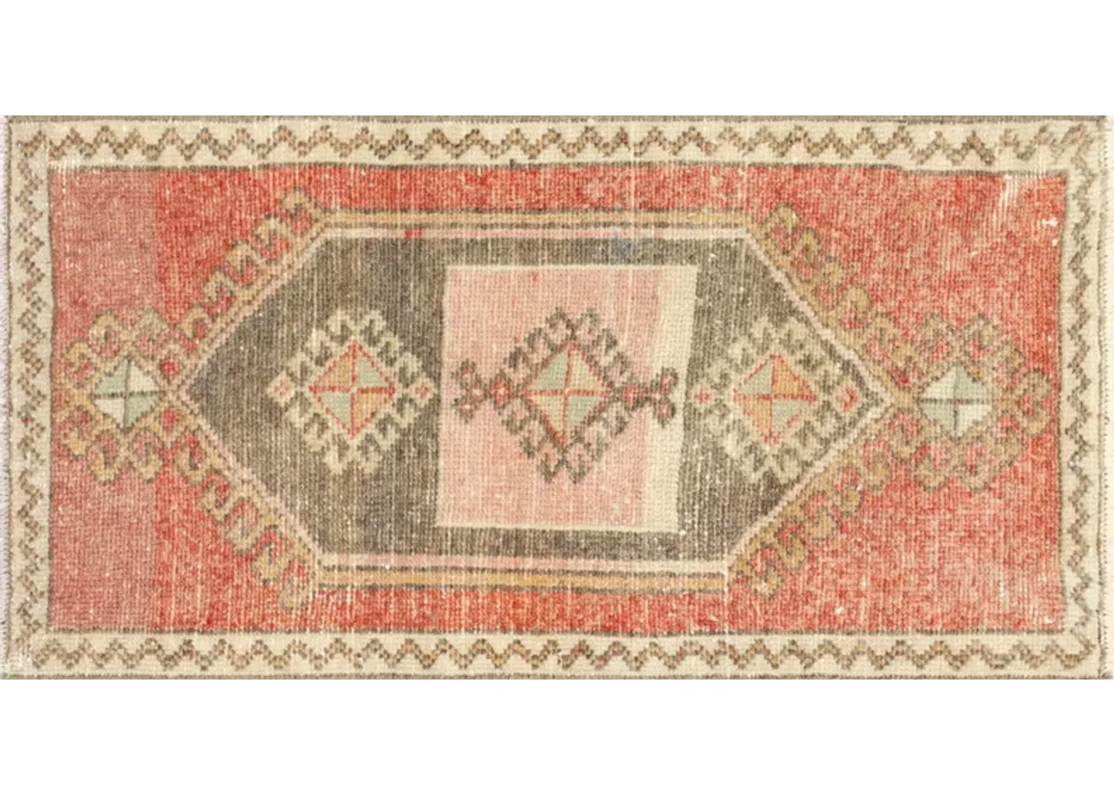 1960s Turkish Oushak Yastic -1'7" x 3'1" - Red