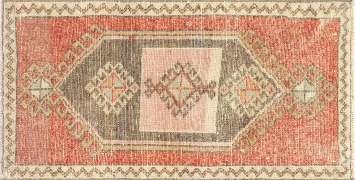 1960s Turkish Oushak Yastic -1'7" x 3'1" - Red